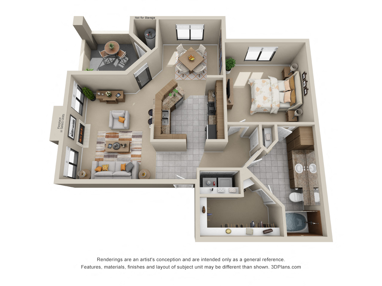 Sago Floor Plan at San Montego Apartments, Mesa, AZ, 85206